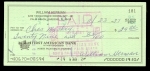Billy Herman Signed Check (Brooklyn Dodgers)